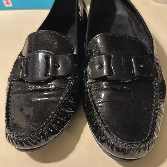 Salvatore Ferragamo Shoes - Salvatore Ferragamo women Sz 8.5 B patent leather black driver shoe as shown